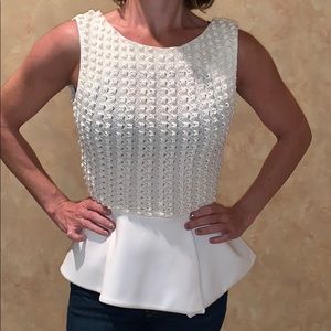 Peplum top white crochet